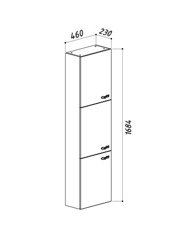 Пенал подвесной белый глянец L Belux Версаль ПН 50 4810924225511