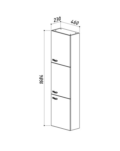 Пенал подвесной бежевый глянец R Belux Версаль ПН 50 4810924225405