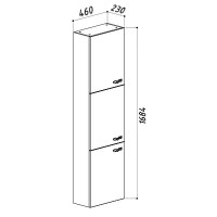 Пенал подвесной бежевый глянец L Belux Версаль ПН 50 4810924225412