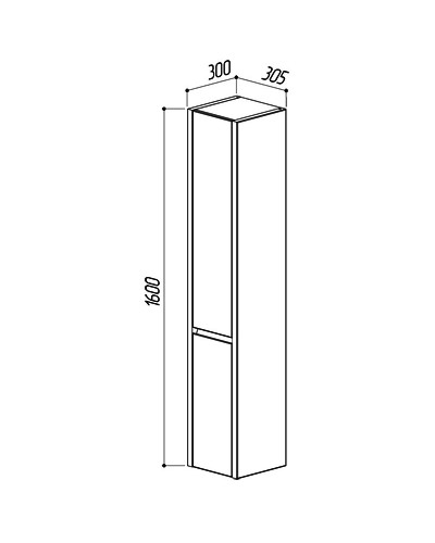 Пенал подвесной белый глянец L Belux Мадрид ПН 30