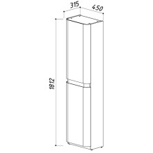 Пенал напольный белый глянец L Belux Олимпия П 50