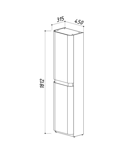 Пенал напольный белый глянец L Belux Олимпия П 50