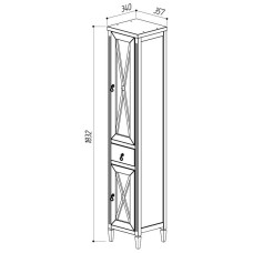 Пенал напольный белый глянец R Belux Рояль П 30-01