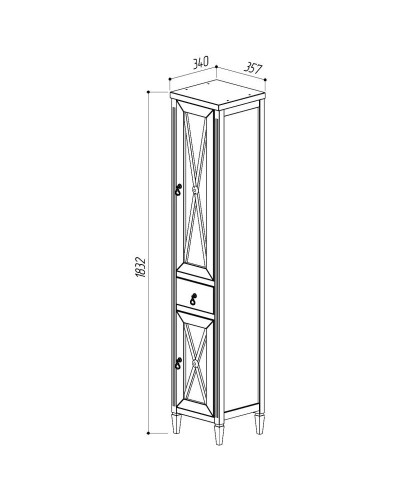 Пенал напольный белый глянец R Belux Рояль П 30-01