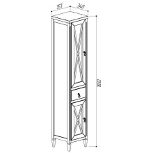 Пенал напольный белый глянец L Belux Рояль П 30-01
