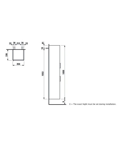 Пенал подвесной белый глянец R Laufen Base 4.0269.2.110.261.1