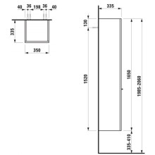 Пенал подвесной белый глянец L Laufen Case 4.0202.1.075.475.1