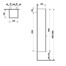 Пенал подвесной белый дуб R Laufen Case 4.0202.2.075.519.1