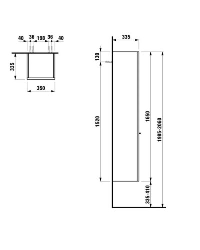 Пенал подвесной белый дуб R Laufen Case 4.0202.2.075.519.1