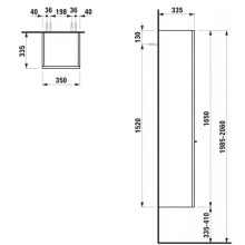 Пенал подвесной белый дуб L Laufen Case 4.0202.1.075.519.1