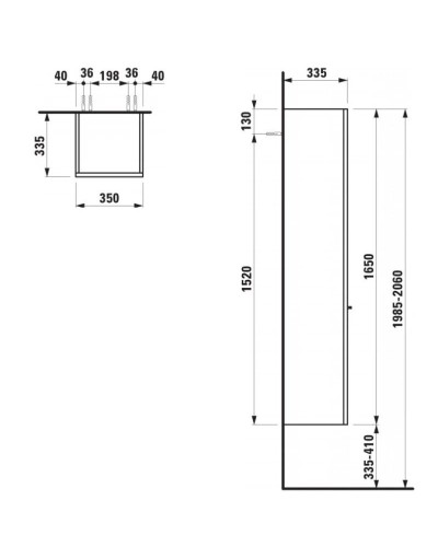 Пенал подвесной белый дуб L Laufen Case 4.0202.1.075.519.1