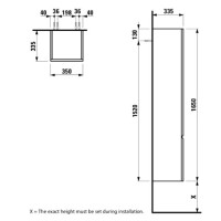 Пенал подвесной белый глянец L Laufen Pro 4.8312.1.095.475.1