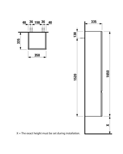Пенал подвесной белый глянец L Laufen Pro 4.8312.1.095.475.1