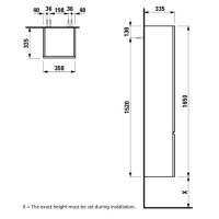 Пенал подвесной венге L Laufen Pro 4.8312.1.095.423.1