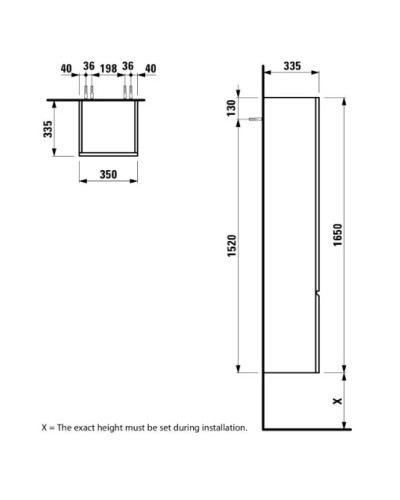 Пенал подвесной венге R Laufen Pro 4.8312.2.095.423.1