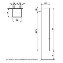 Пенал подвесной белый глянец R Laufen Pro 4.8312.2.095.475.1