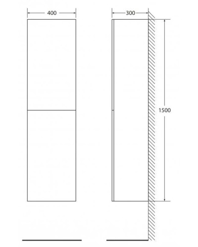 Пенал подвесной Bianco Opaco R BelBagno Regina REGINA-1500-2A-SC-BO-P-BLUM-R