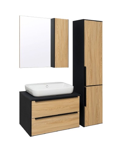 Шкаф пенал Runo Мальта 35 R 00-00001095 подвесной Дуб Черный