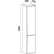 Шкаф пенал Runo Мальта 35 R 00-00001095 подвесной Дуб Черный