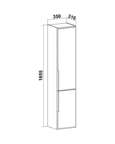 Шкаф пенал Runo Мальта 35 R 00-00001095 подвесной Дуб Черный