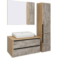 Шкаф пенал Runo Мальта 35 R 00-00001096 подвесной Серый Дуб