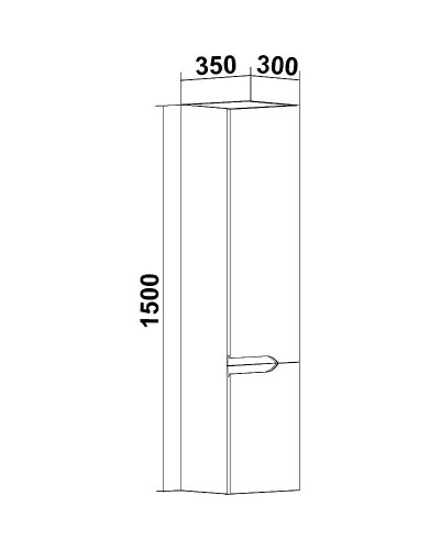 Шкаф пенал Runo Стокгольм 35 R 00-00001125 подвесной Белый