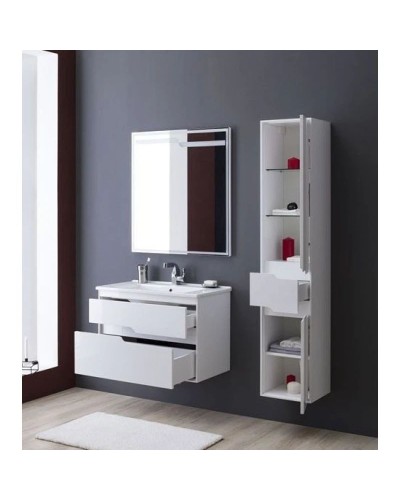 Пенал подвесной белый глянец R Aquanet Модена 00196967