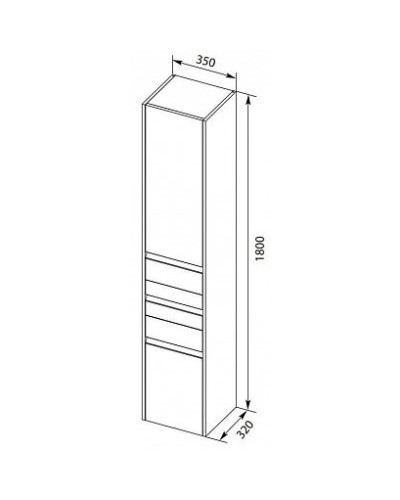 Пенал подвесной белый глянец R Aquanet Палермо 00203943