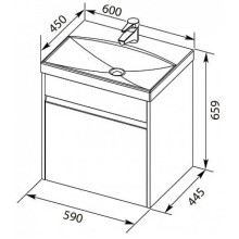 Тумба белый глянец 59 см Aquanet Палермо 00203934