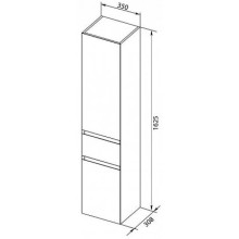Пенал подвесной белый глянец R Aquanet Йорк 00202095