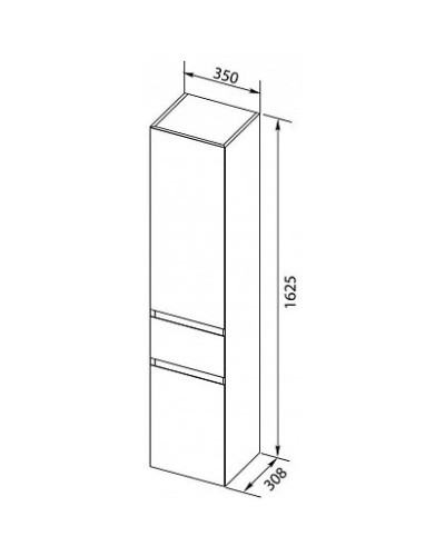 Пенал подвесной орех R Aquanet Нью-Йорк 00203956