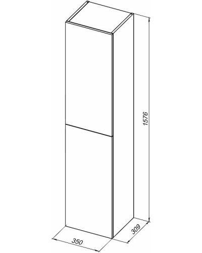 Шкаф пенал Aquanet Алвита New 35 R 277558 подвесной Белый матовый