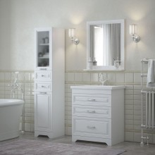 Шкаф пенал Corozo Каролина 35 Z2 SD-00000924  с бельевой корзиной Белый