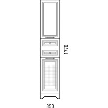 Шкаф пенал Corozo Каролина 35 Z2 SD-00000924  с бельевой корзиной Белый