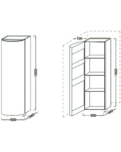 Шкаф пенал Jacob Delafon Presquile 50 L EB1115G-N21 подвесной Cерый титан
