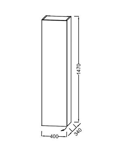 Шкаф пенал Jacob Delafon Rythmik 40 R EB1850D-E70 подвесной Арлингтонгский дуб