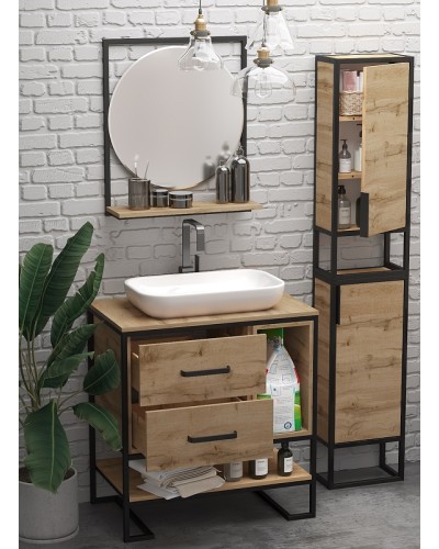 Шкаф пенал 1MarKa Grunge Loft 35Н/П Ц0000007988 Дуб Вотан