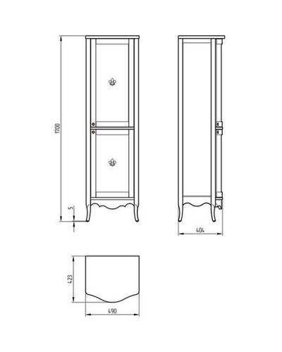 Шкаф пенал Migliore Bella 50 L 26658 Орех