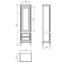 Шкаф пенал Migliore Kantri 50 26750 Антрацит