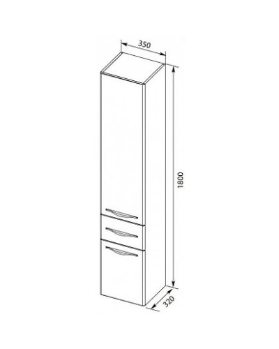 Пенал подвесной белый глянец R Aquanet Ирвин 00203983