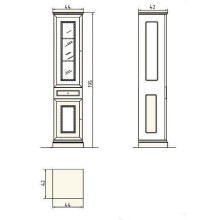 Шкаф пенал Migliore Ravenna 44 R 27074 Слоновая кость Золото