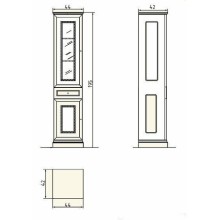Шкаф пенал Migliore Ravenna 44 L 27071 Слоновая кость Золото