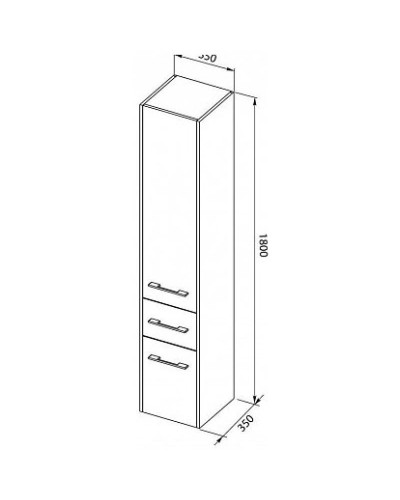 Пенал подвесной белый глянец R Aquanet Августа 00210016