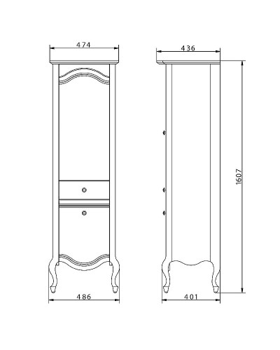 Шкаф пенал Migliore Impero 48 R 26069 Бежевый