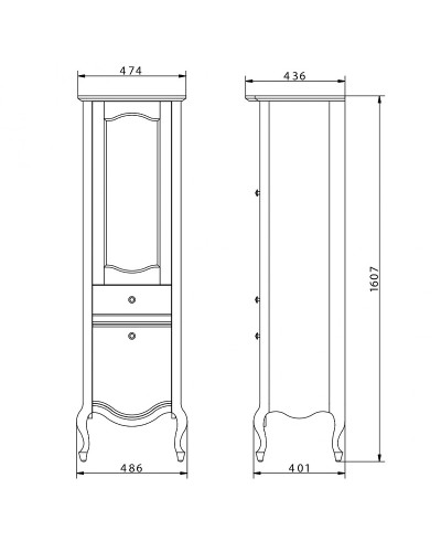 Шкаф пенал Migliore Impero 48 L 26652 Бежевый