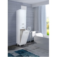 Шкаф пенал Onika Модерн 26.17 R 402607 с бельевой корзиной Белый