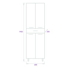 Шкаф пенал Onika Модерн 60.10 406002 Белый