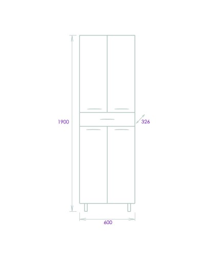 Шкаф пенал Onika Модерн 60.10 406002 Белый