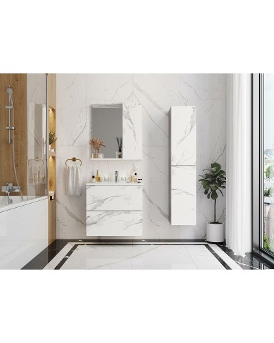 Шкаф пенал Onika Марбл 30.10 403076 подвесной Мрамор Камень бетонный