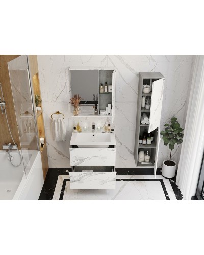 Шкаф пенал Onika Марбл 30.10 403076 подвесной Мрамор Камень бетонный